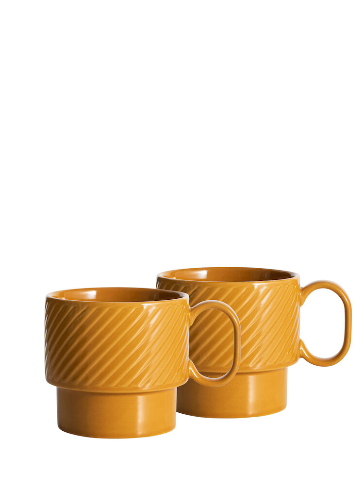 Kubek do herbaty COFFEE & MORE 2-szt 5018525 - Żółty