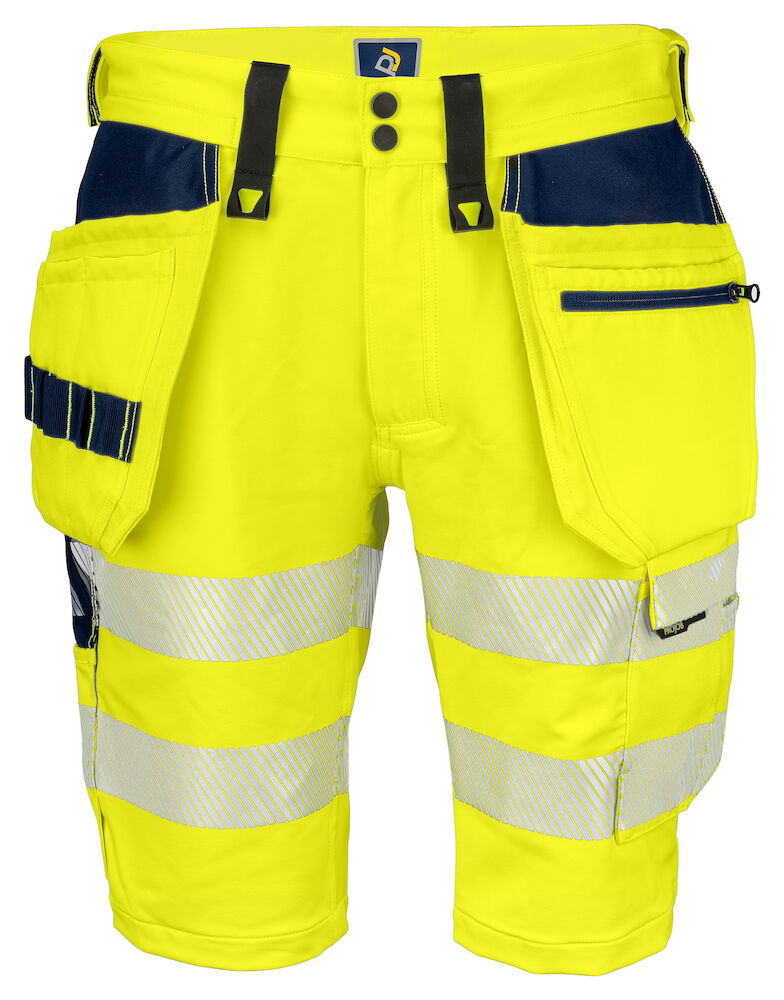 6575 Spodenki stretchowe EN ISO 20471 KLASA 2/1 – YELLOW/ NAVY