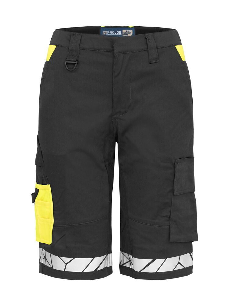 7514 Szorty robocze damskie – BLACK/ YELLOW
