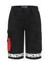 7514 Szorty robocze damskie – BLACK/ RED