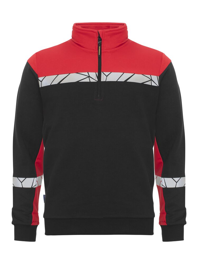 7102 Bluza 1/2 zip – BLACK/ RED