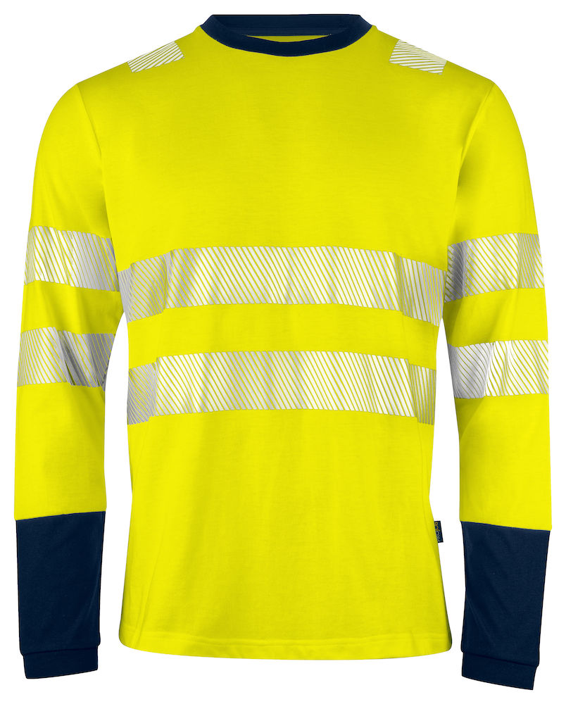 6014 T-SHIRT HV DŁUGI RĘKAW - EN ISO 20471 KLASA 3/2 – YELLOW/ NAVY