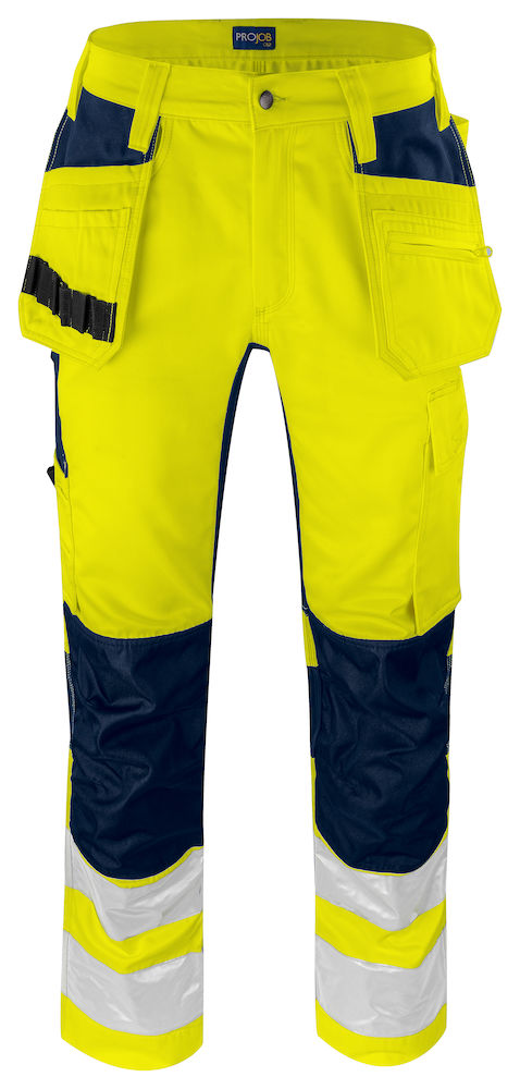 6570 SPODNIE ZE STRETCHEM - EN ISO 20471 KLASA 2 – YELLOW/ NAVY