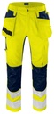 6570 SPODNIE ZE STRETCHEM - EN ISO 20471 KLASA 2 – YELLOW/ NAVY