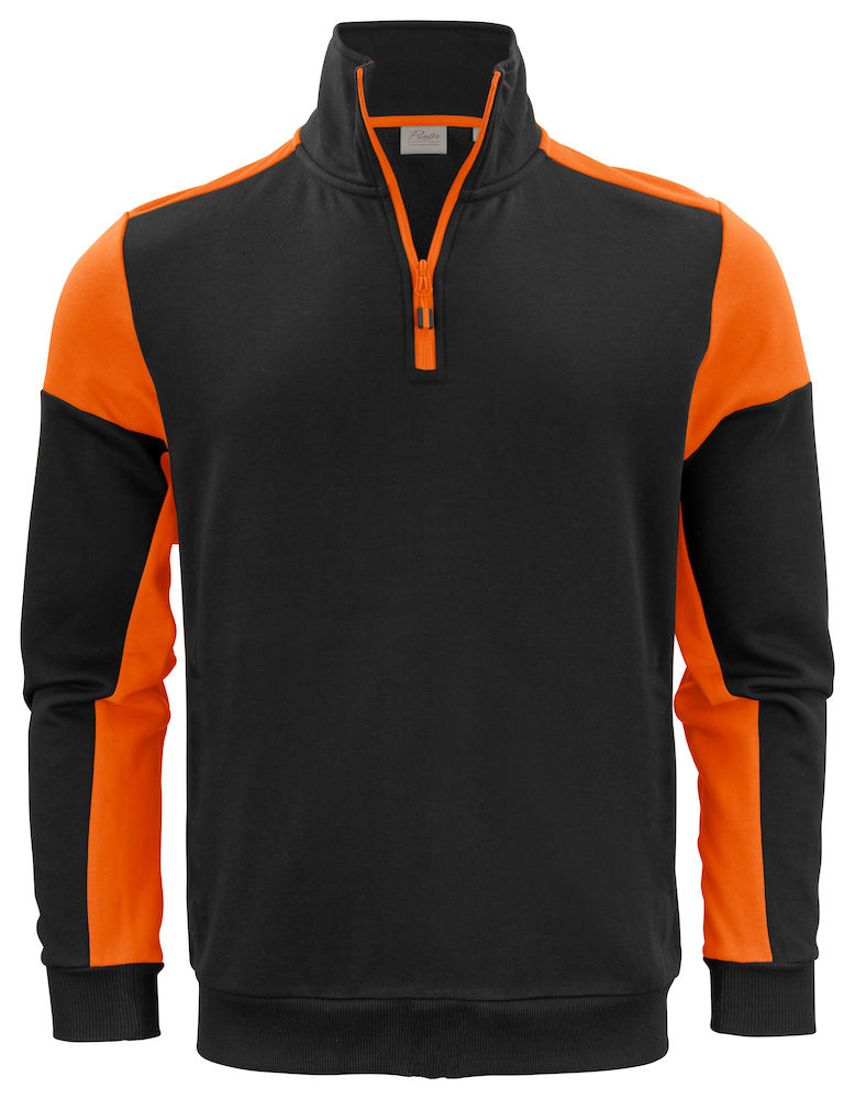 PRIME HALFZIP SWEATER – BLACK/ ORANGE