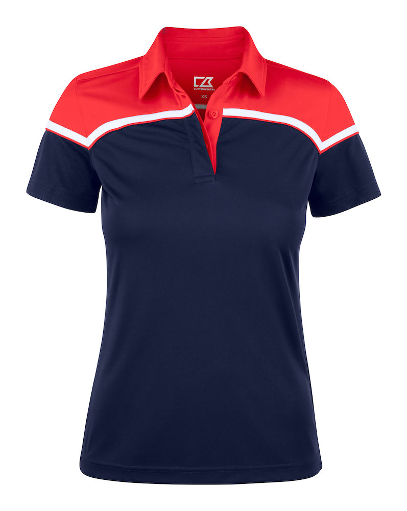 SEABECK POLO WOMAN – DARK NAVY/RED