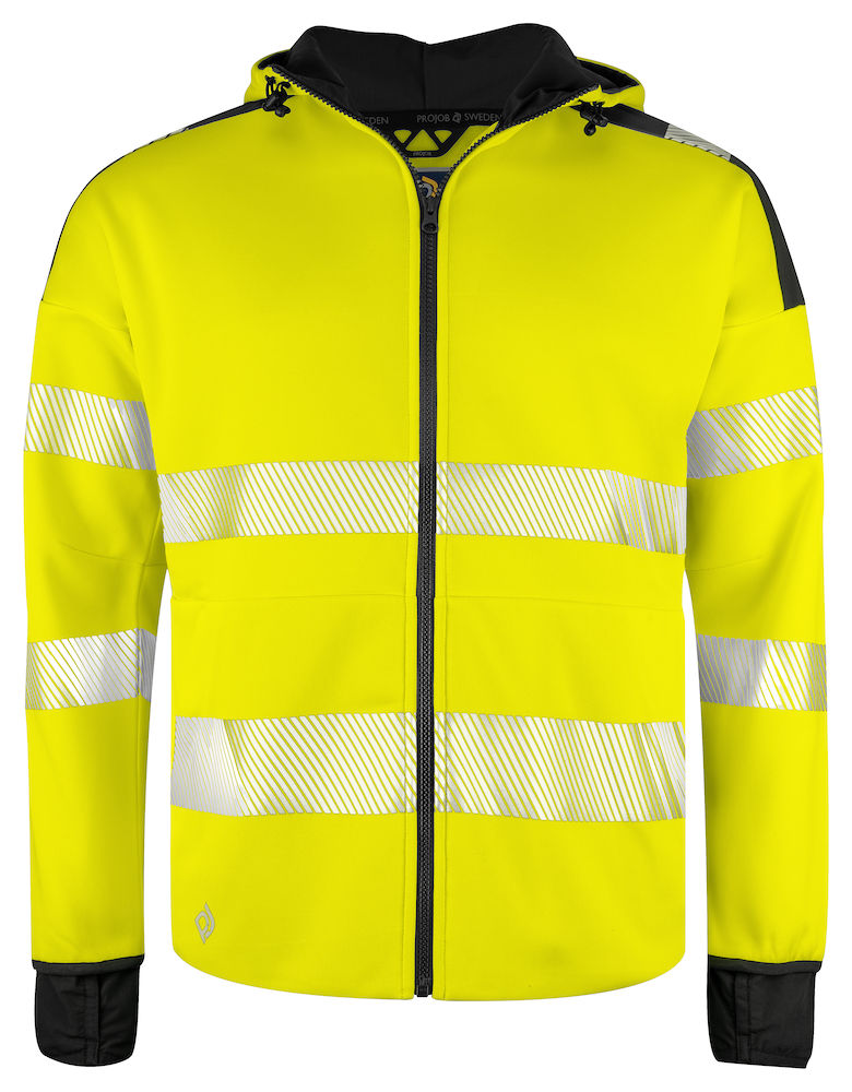 6110 BLUZA Z KAPTUREM HV - EN ISO 20471 KLASA 3/2 – YELLOW/ BLACK