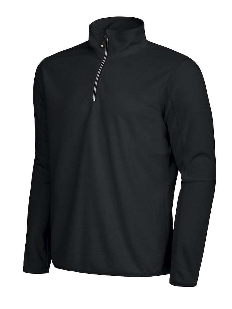 MELTON HALF ZIP – BLACK