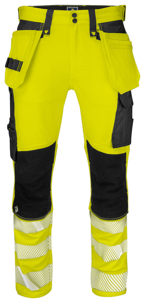6571 SPODNIE ZE STRETCHEM HV - EN ISO 20471 KLASA 2 – YELLOW/ BLACK