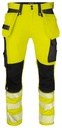 6571 SPODNIE ZE STRETCHEM HV - EN ISO 20471 KLASA 2 – YELLOW/ BLACK