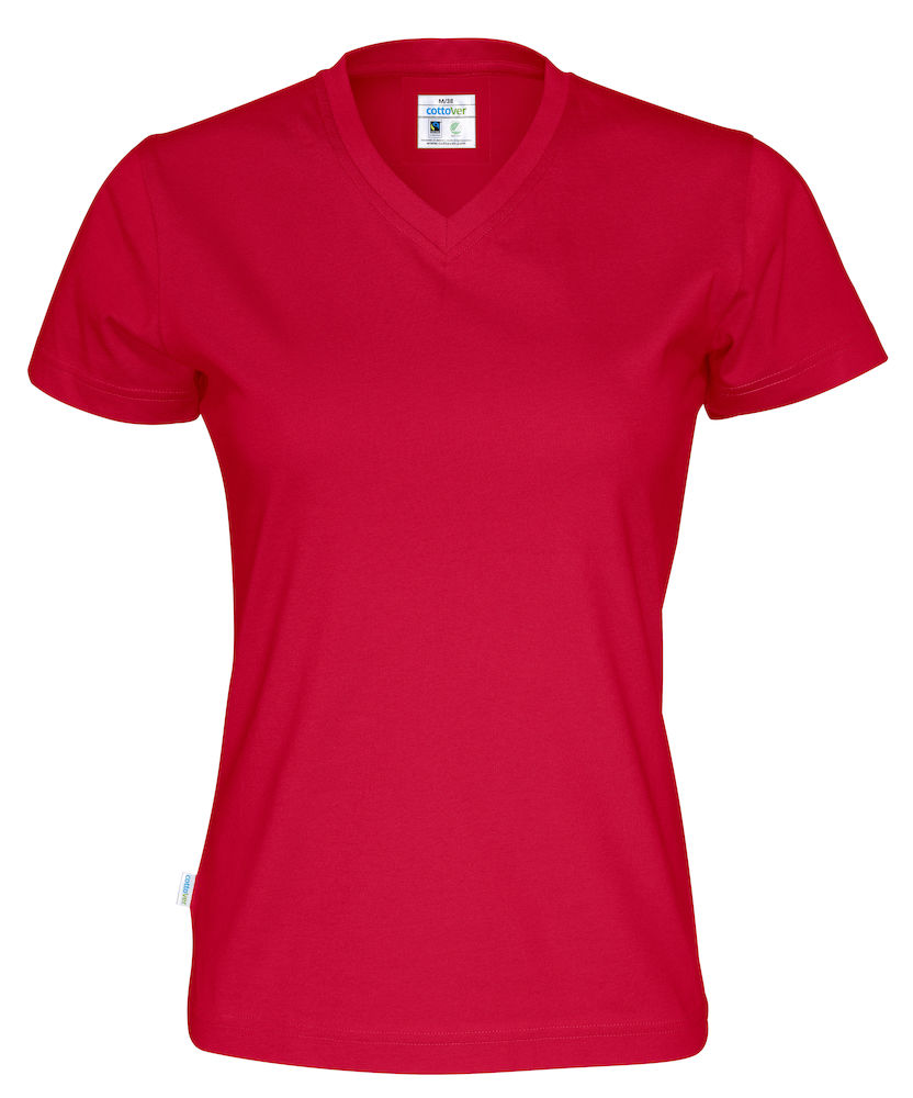 T-shirt V-Neck Woman 141021 - Red