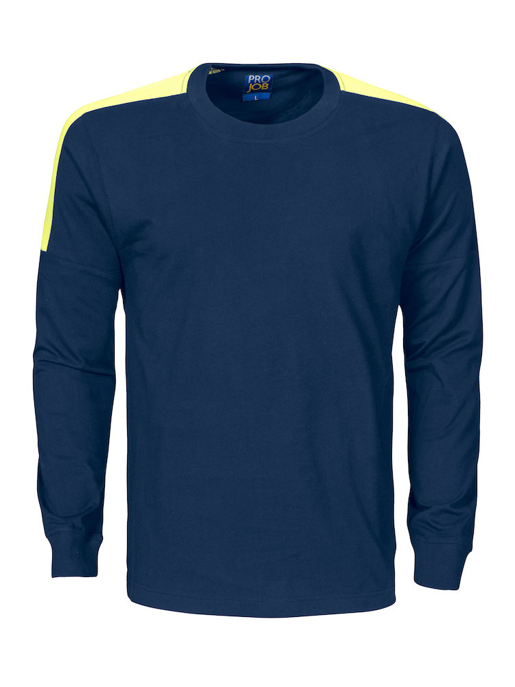 2020 T-SHIRT LONG SLEEVE Z ODBLASKAMI NA RAMIONACH – BLUE/YELLOW