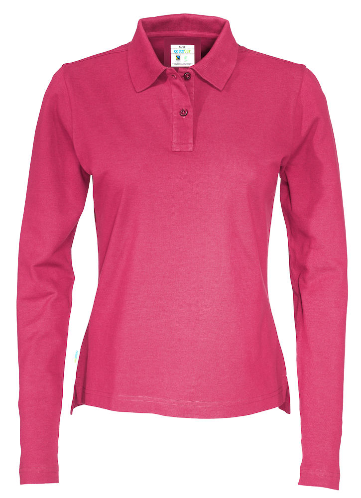 Koszulka polo Pique Long Sleeve Woman 141017 - Cerise
