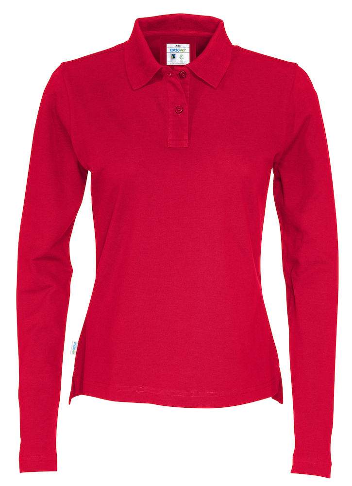 PIQUE LONG SLEEVE WOMAN – RED