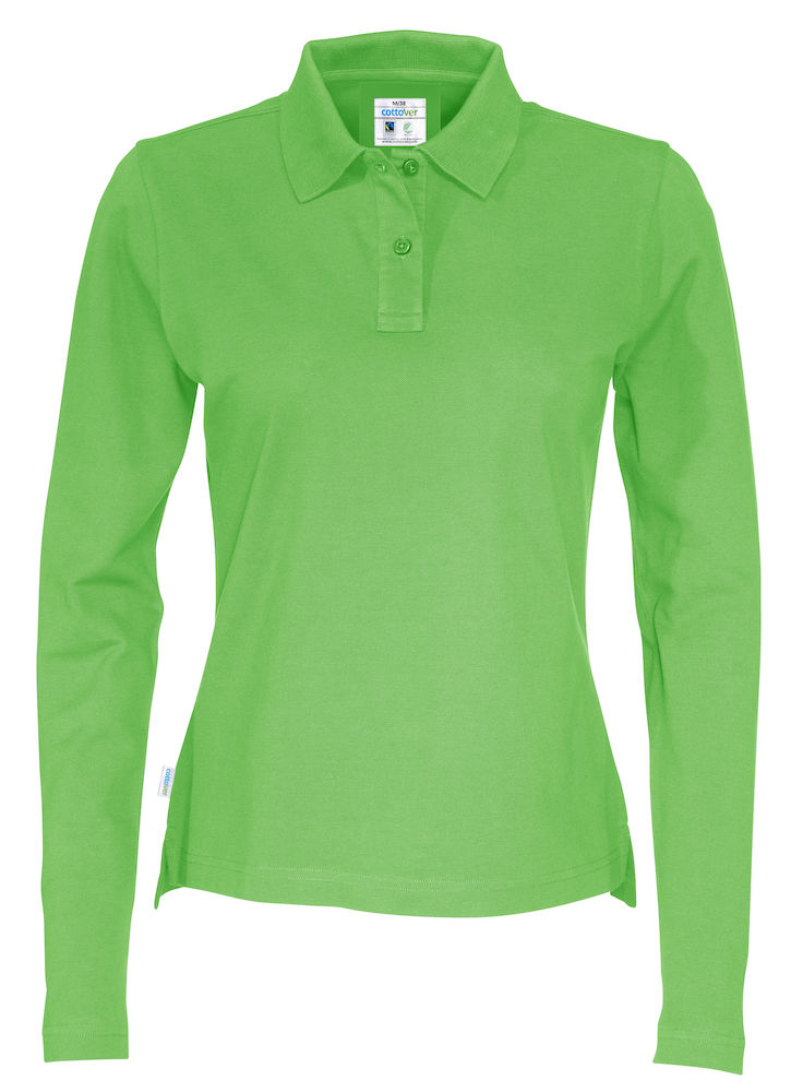 Koszulka polo Pique Long Sleeve Woman 141017 - Green