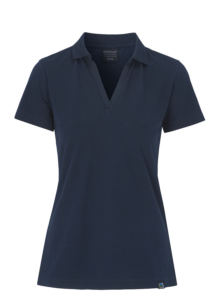 STRETCH PIQUE POLO WOMAN – NAVY