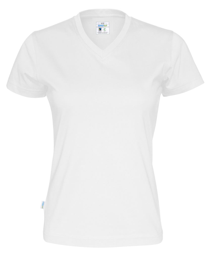 T-SHIRT V-NECK WOMAN – WHITE