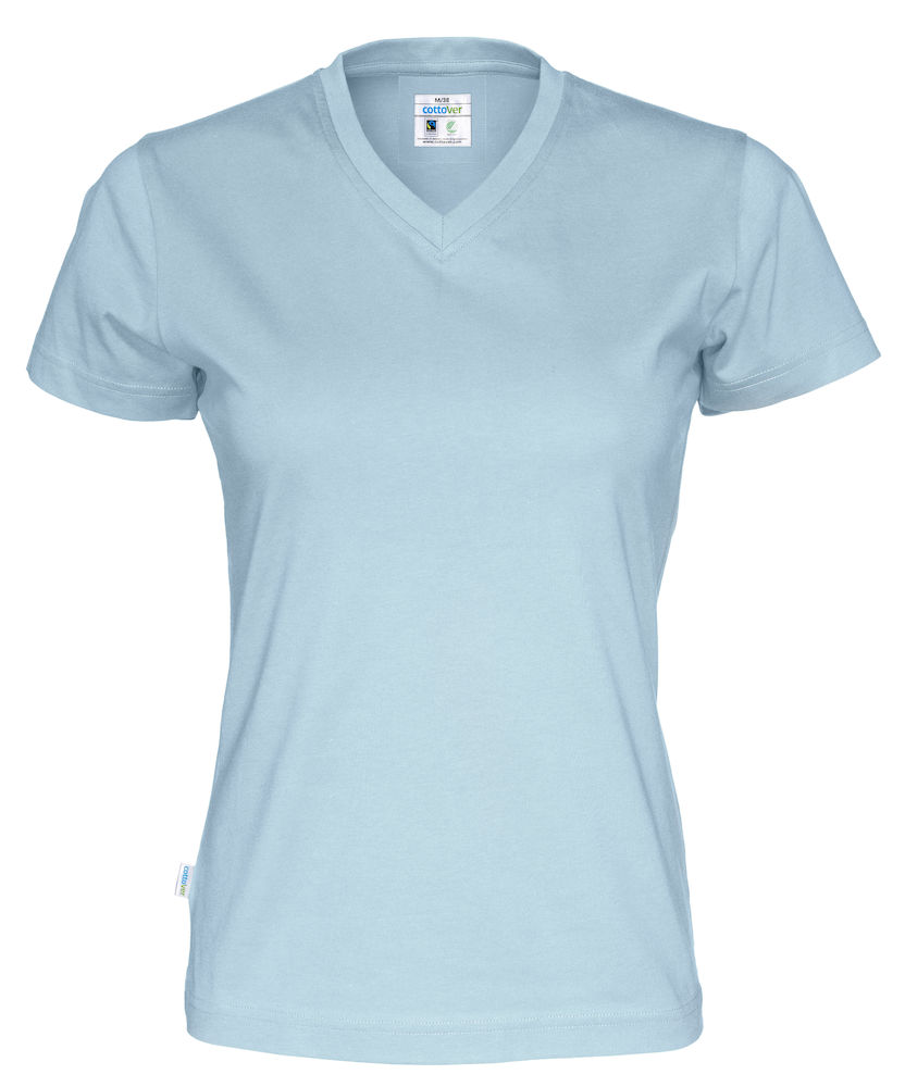 T-SHIRT V-NECK WOMAN – SKY BLUE