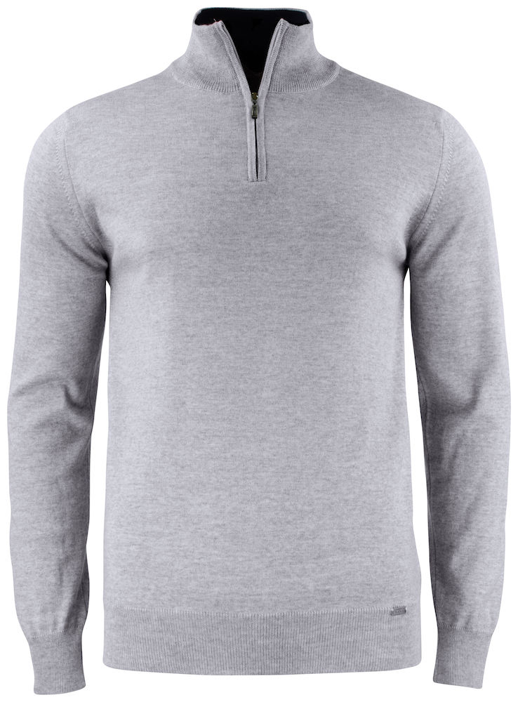 EVERETT HALF ZIP SWEATER – GREY MELANGE