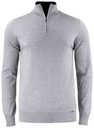 EVERETT HALF ZIP SWEATER – GREY MELANGE