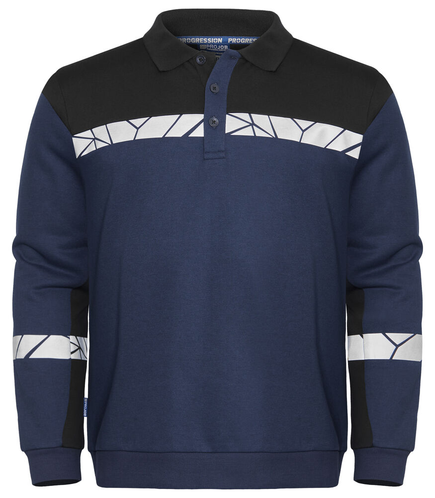 7100 Bluza Polo z długim rękawem – NAVY/ BLACK