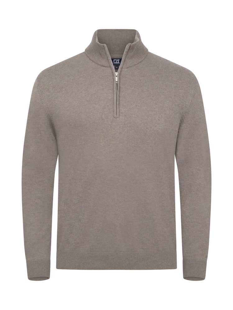 OAKVILLE HALF ZIP SWEATER – NOUGAT MELANGE