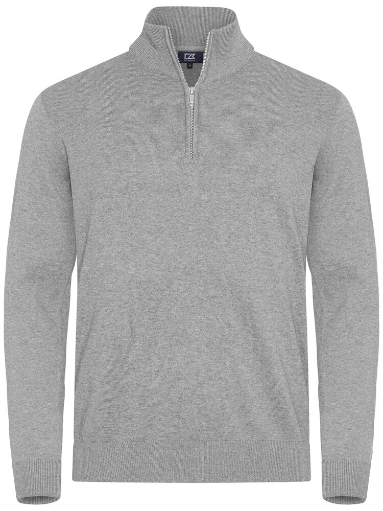 OAKVILLE HALF ZIP SWEATER – GREY MELANGE