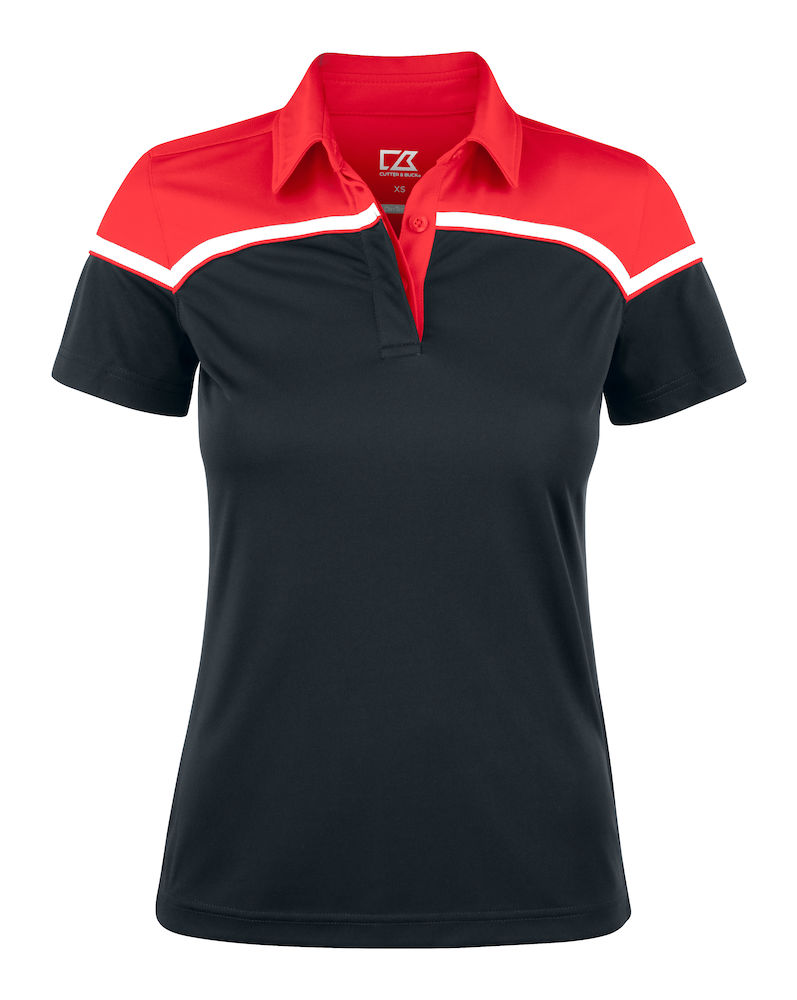 SEABECK POLO WOMAN – BLACK/RED
