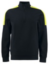 2128 BLUZA NA ZAMEK 1/2 ZIP – BLACK/ YELLOW