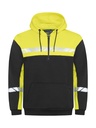 7104 Bluza 1/2 zip z kapturem – BLACK/ YELLOW