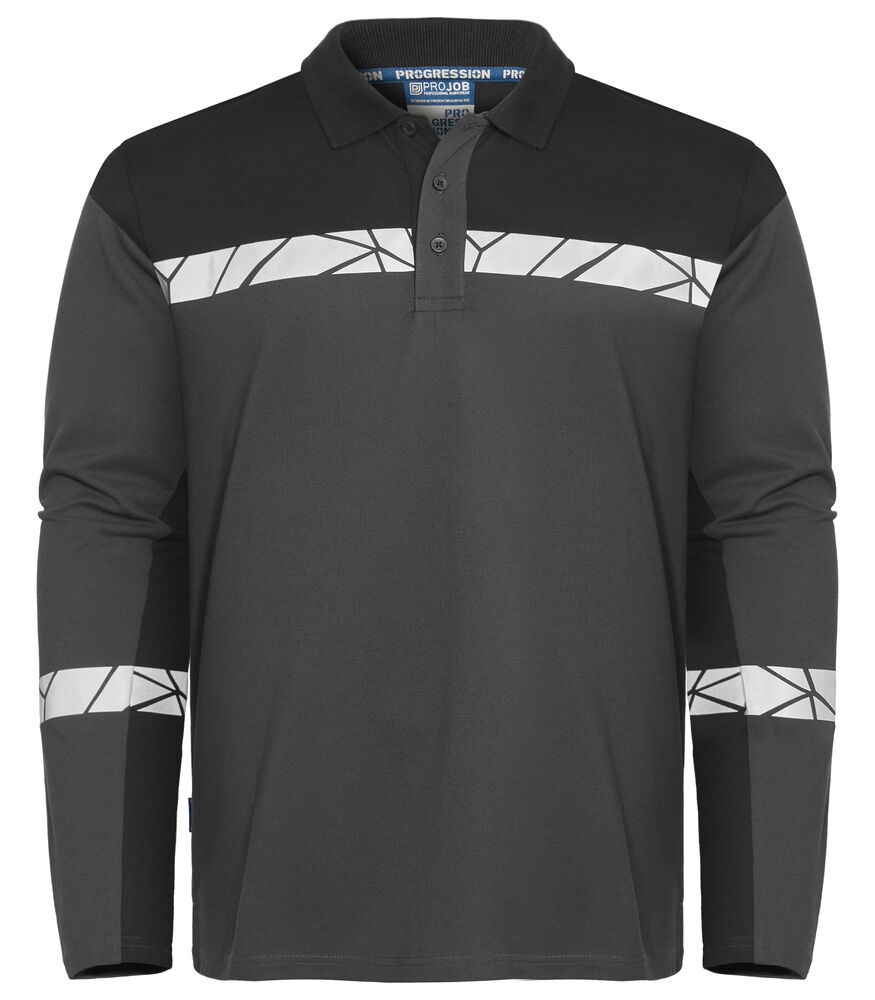 Koszulka polo 7004 z długim rękawem 647004 - Grey/ Black