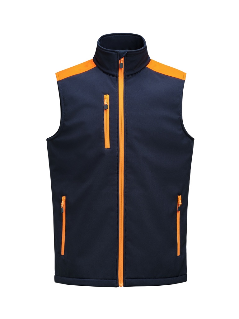 PRIME SOFTSHELL VEST – NAVY/NEON ORANGE