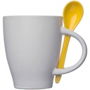 Kubek ceramiczny z łyżeczką PALERMO 250 ml 5095 - Żółty