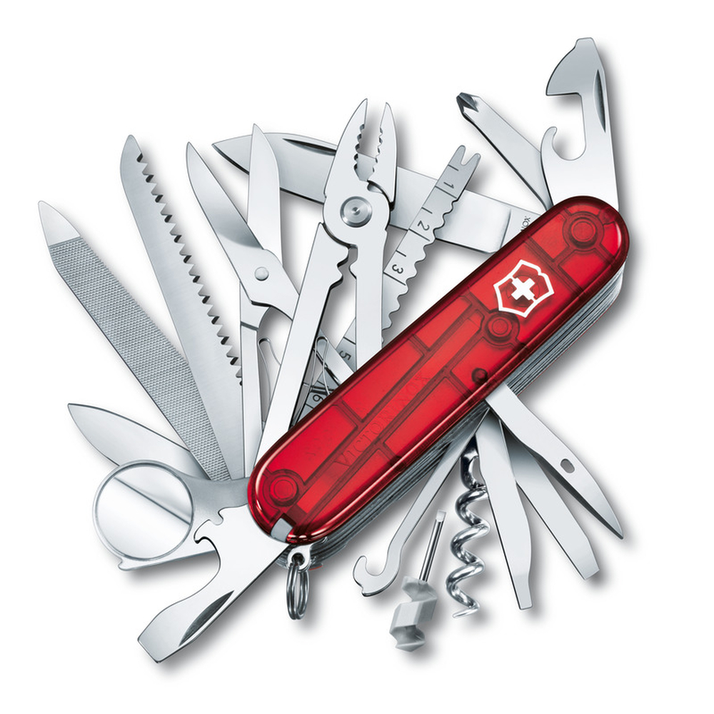Scyzoryk SwissChamp transparentny Victorinox 16795T - Czerwony