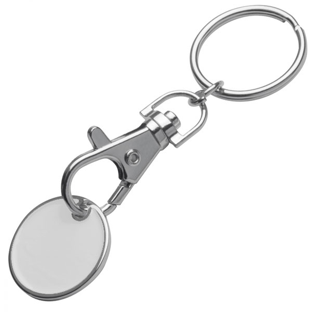 Brelok metalowy z żetonem ARRAS 0477 - Biały