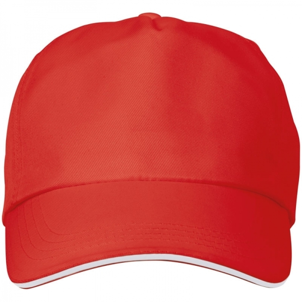 Czapka z daszkiem 5 paneli ARLINGTON 0607 - Czerwona
