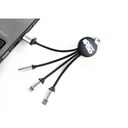 Kabel 3w1 z podświetlanym logo EG0419 - Czarny