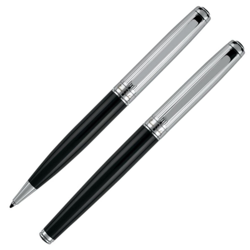 Zestaw piśmienny długopis i pióro kulkowe DIDIER Pierre Cardin B0400500IP3 - Czarny