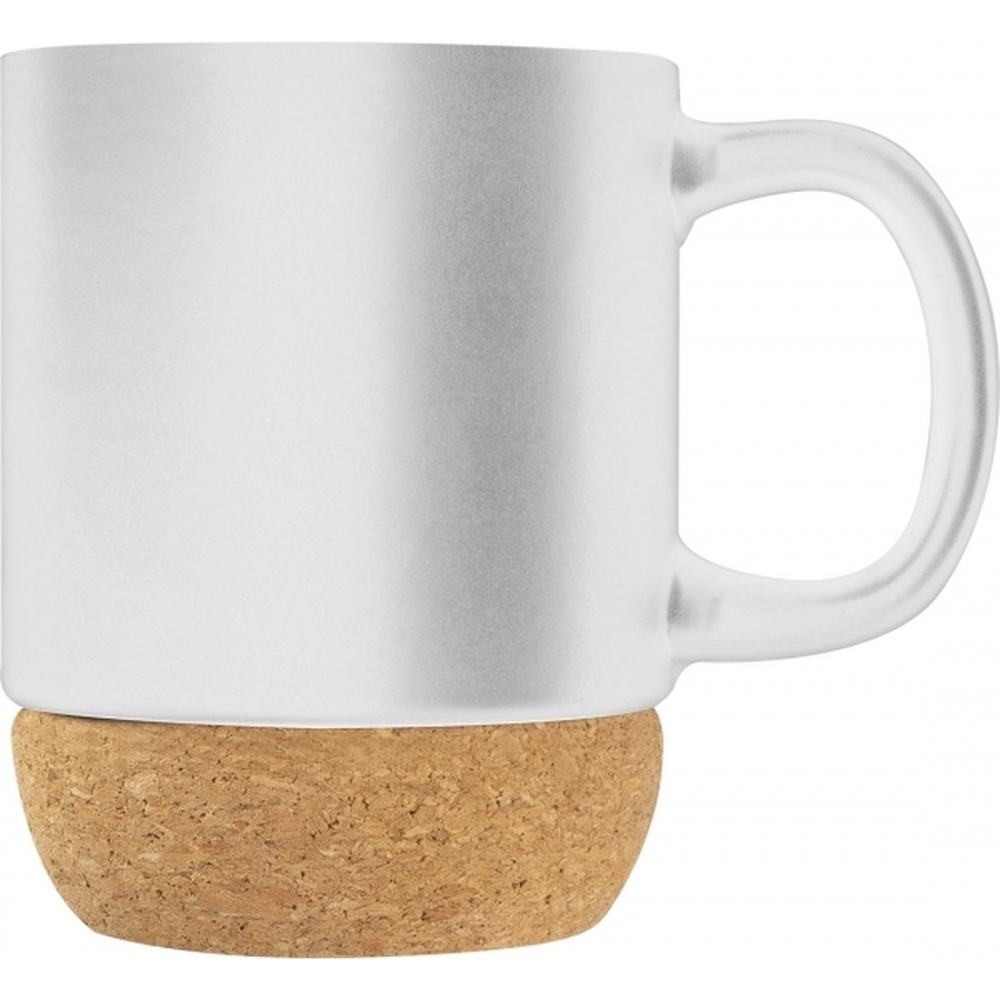 Kubek ceramiczny z korkiem GISTEL 350 ml 2418 - Biały