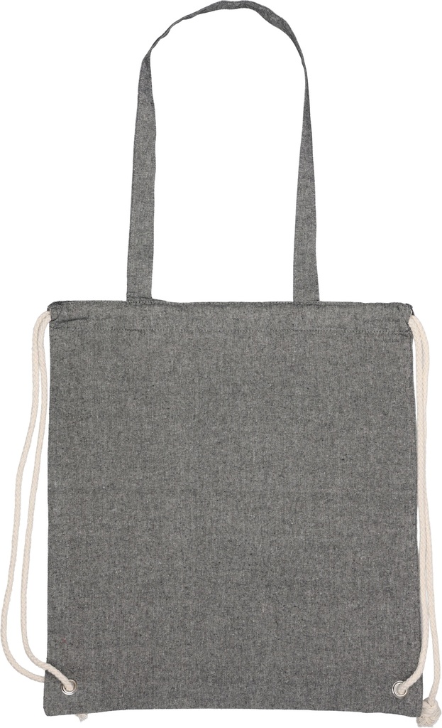 Torba bawełniana z długimi uszami z recyklingu 140 g/m2 ADDISON 2543 - Czarna