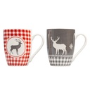 Zestaw 2 świątecznych kubków porcelanowych 300 ml ANKARA 2536 - Wielokolorowy