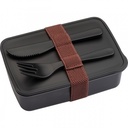 Lunch box ze sztućcami VIGO 600 ml 2659 - Czarny