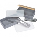 Lunch box 2x600 ml ze sztućcami PESCARA 2531 - Szary