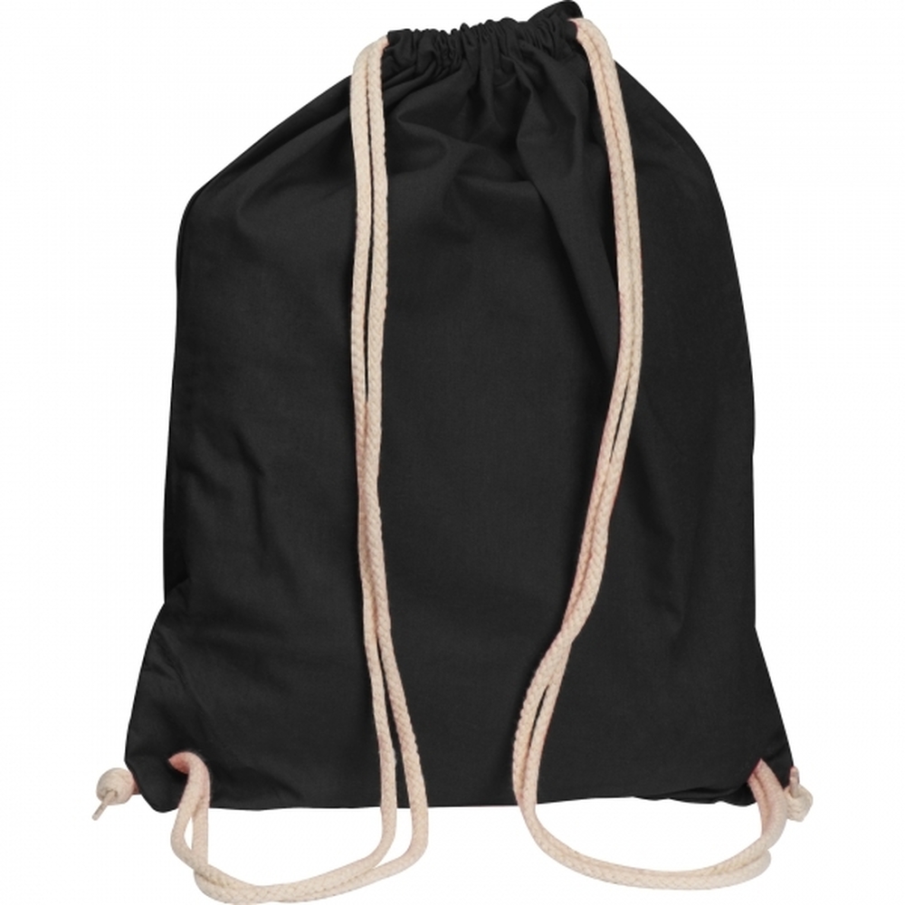 Worek sportowy bawełniany 140 g/m2 CARLSBAD 0026 - Czarny
