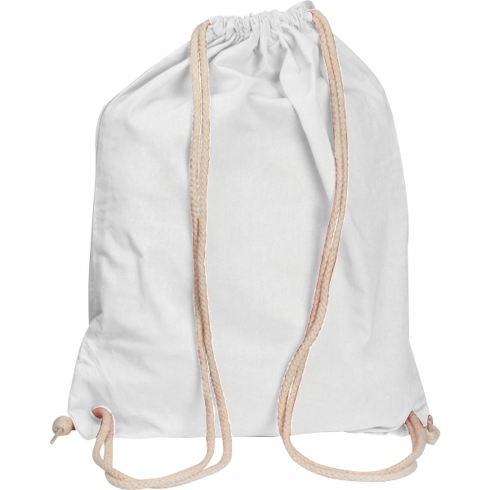 Worek sportowy bawełniany 140 g/m2 CARLSBAD 0026 - Biały