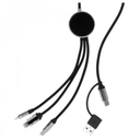 DŁUGI KABEL 4W1 Z PODŚWIETLANYM LOGO, W102TG EG0588 - Czarny
