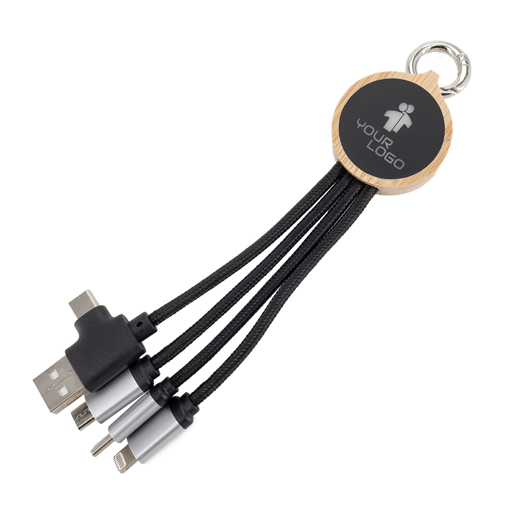 Kabel 4w1 z podświetlanym logo, LH-ZMU05 EG0592 - Beżowy