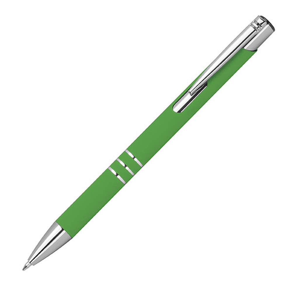 Długopis z aluminium z recyklingu półżelowy soft touch DUNMORE 3991 - Zielony