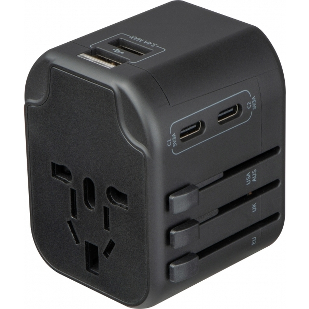 Adapter podróżny MARACENA 4329 - Czarny
