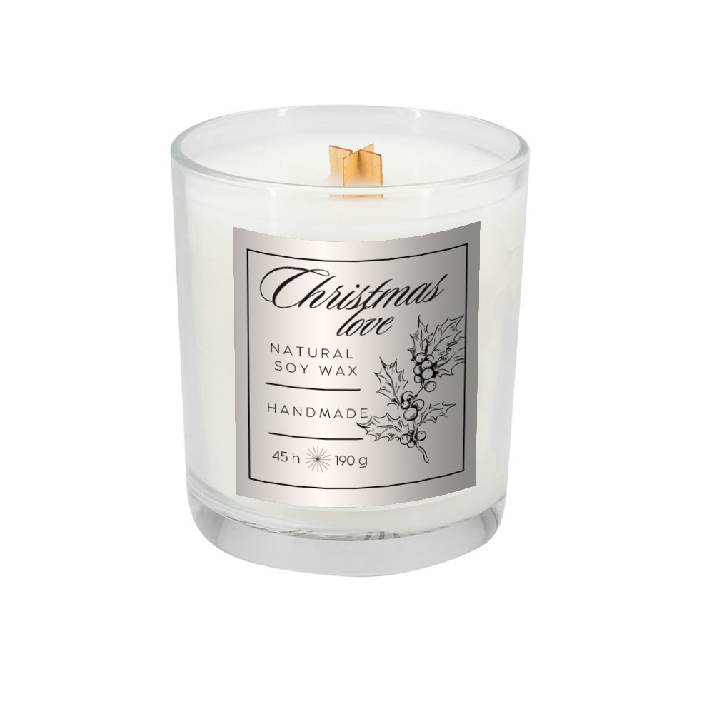 Świeca sojowa 190g Christmas love PS000 - Przezroczysta